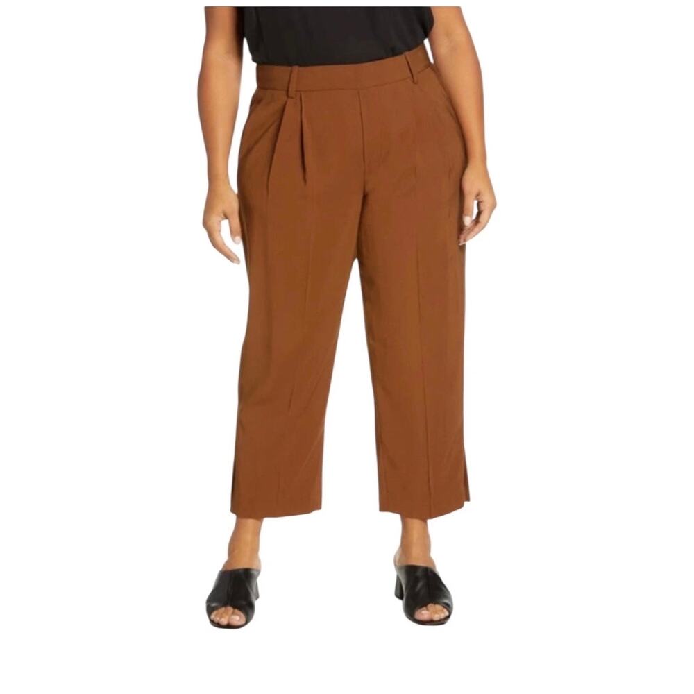 Vince Stovepipe Crop Pull-On Pants Brown Size XXL